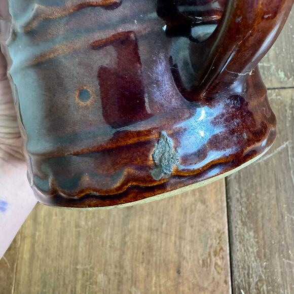 Mar-Crest Oven Proof Stoneware Brown Daisy pattern Serving Pitcher - Picture 8 of 10